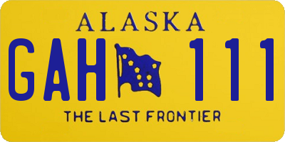 AK license plate GAH111