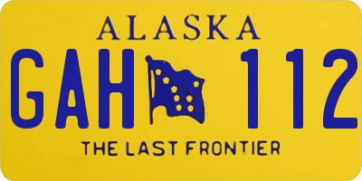 AK license plate GAH112