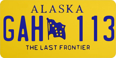 AK license plate GAH113