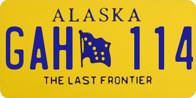 AK license plate GAH114