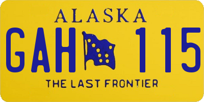 AK license plate GAH115