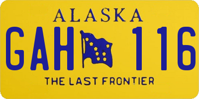 AK license plate GAH116