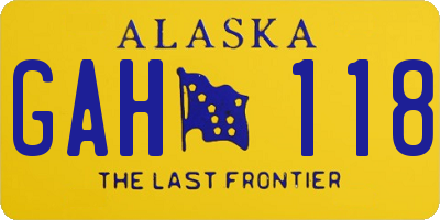 AK license plate GAH118