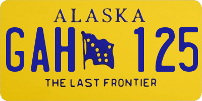 AK license plate GAH125