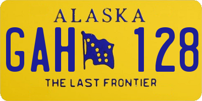 AK license plate GAH128