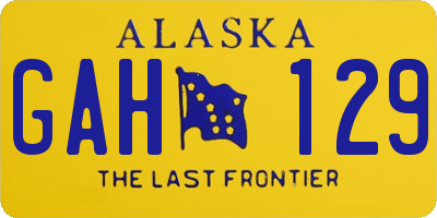 AK license plate GAH129