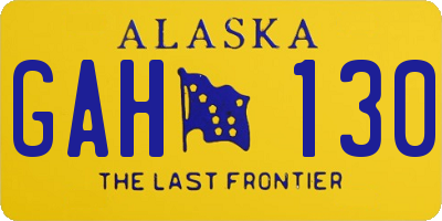 AK license plate GAH130