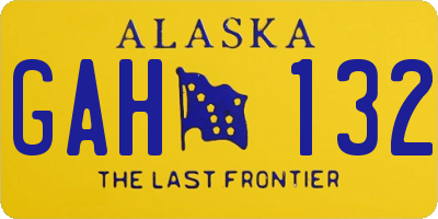 AK license plate GAH132