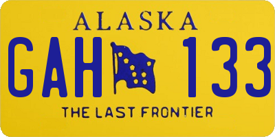 AK license plate GAH133