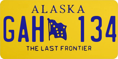 AK license plate GAH134