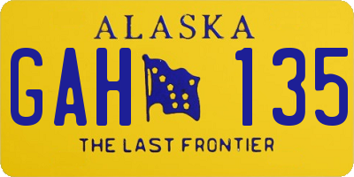 AK license plate GAH135