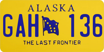 AK license plate GAH136