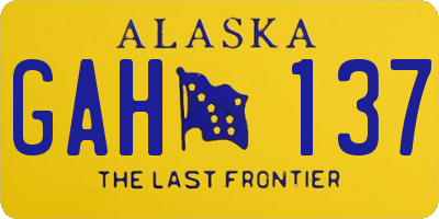 AK license plate GAH137