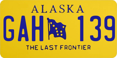 AK license plate GAH139