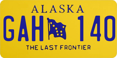 AK license plate GAH140