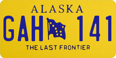 AK license plate GAH141