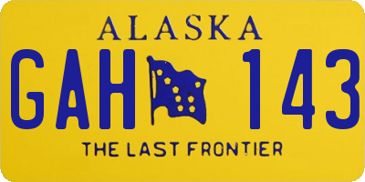 AK license plate GAH143