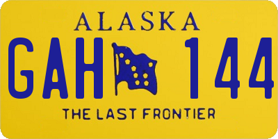 AK license plate GAH144