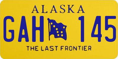 AK license plate GAH145