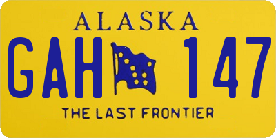 AK license plate GAH147