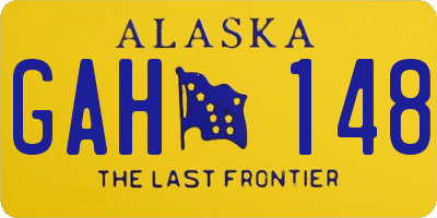 AK license plate GAH148