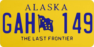 AK license plate GAH149