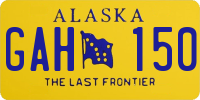 AK license plate GAH150