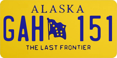 AK license plate GAH151