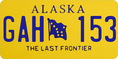 AK license plate GAH153