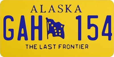 AK license plate GAH154