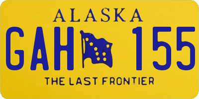 AK license plate GAH155