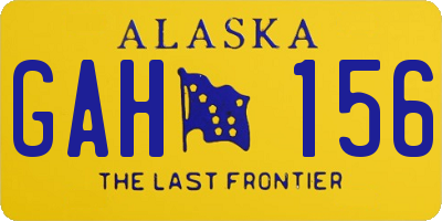 AK license plate GAH156