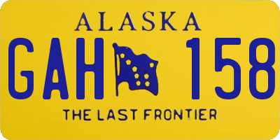 AK license plate GAH158