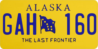 AK license plate GAH160