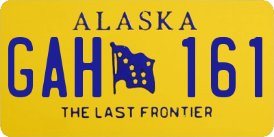 AK license plate GAH161