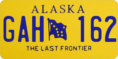 AK license plate GAH162