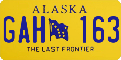 AK license plate GAH163