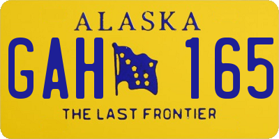 AK license plate GAH165