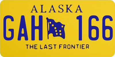 AK license plate GAH166