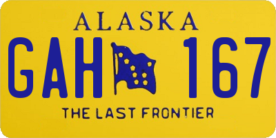 AK license plate GAH167