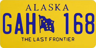 AK license plate GAH168