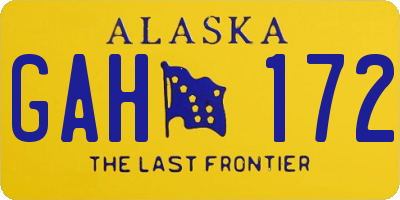 AK license plate GAH172