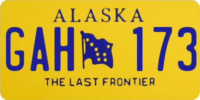 AK license plate GAH173