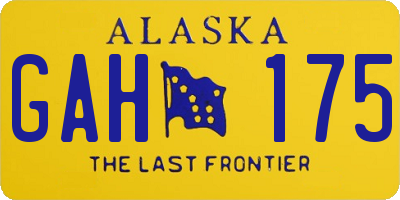 AK license plate GAH175