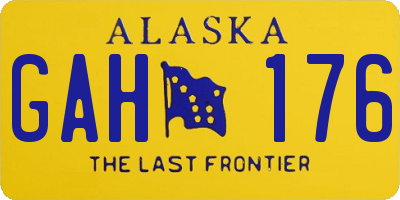 AK license plate GAH176