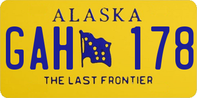 AK license plate GAH178