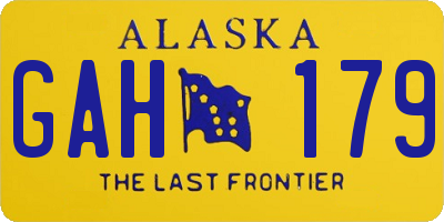 AK license plate GAH179