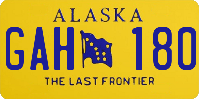 AK license plate GAH180