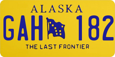 AK license plate GAH182