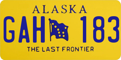 AK license plate GAH183